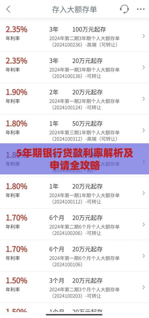 5年期银行贷款利率解析及申请全攻略
