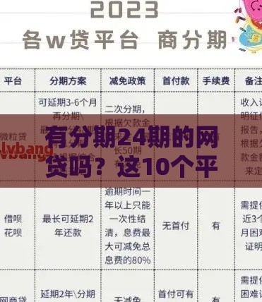 有分期24期的网贷吗？这10个平台最长可分2年还款