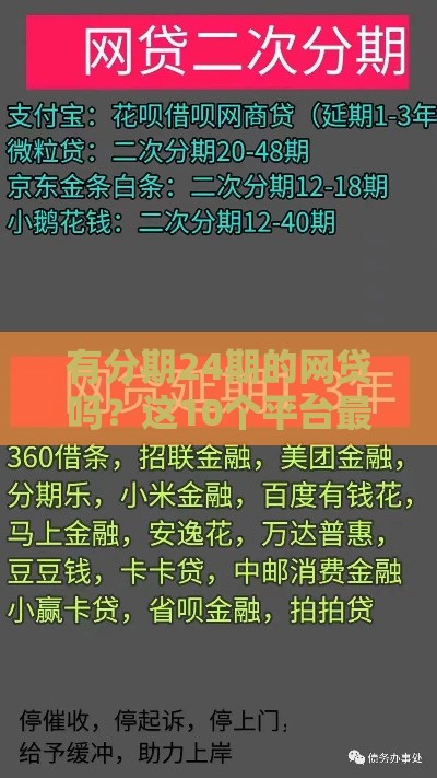 有分期24期的网贷吗？这10个平台最长可分2年还款