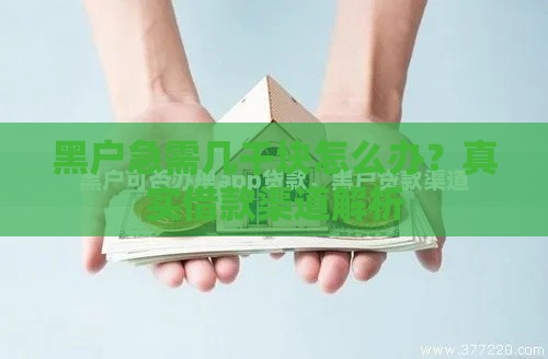 黑户急需几千块怎么办？真实借款渠道解析