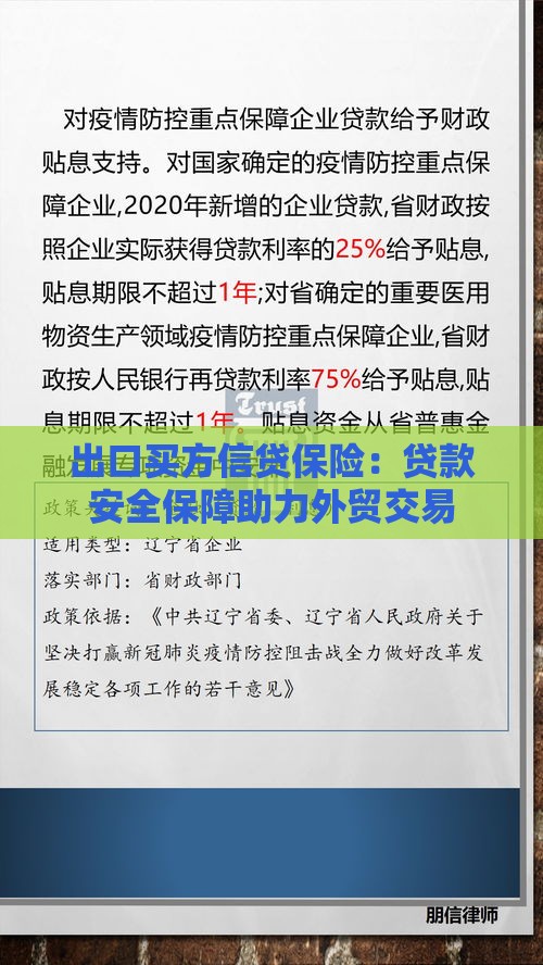 出口买方信贷保险：贷款安全保障助力外贸交易
