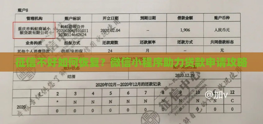 征信不好如何恢复？微信小程序助力贷款申请攻略