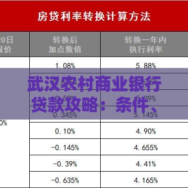 武汉农村商业银行贷款攻略：条件、利率、流程全解析