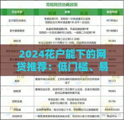 2024花户能下的网贷推荐：低门槛、易审批平台盘点