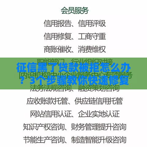 征信黑了贷款被拒怎么办？3个步骤教你快速修复信用
