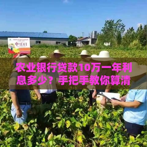 农业银行贷款10万一年利息多少？手把手教你算清账