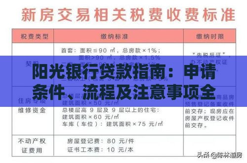 阳光银行贷款指南：申请条件、流程及注意事项全解析