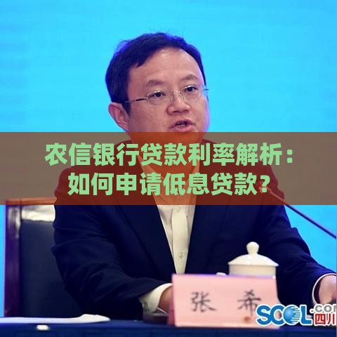 农信银行贷款利率解析：如何申请低息贷款？