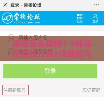 微信怎么借钱？5种正规借款方式+详细操作流程指南