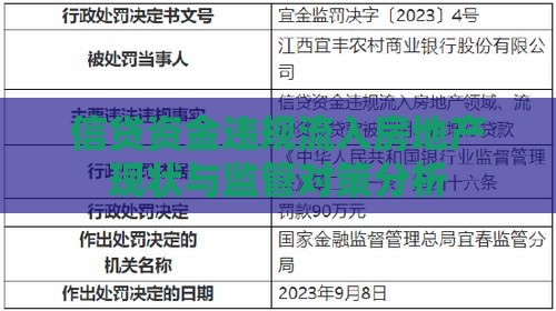 信贷资金违规流入房地产现状与监管对策分析
