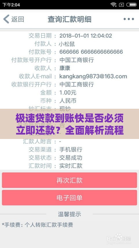 极速贷款到账快是否必须立即还款？全面解析流程与风险