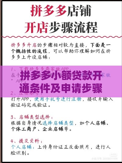 拼多多小额贷款开通条件及申请步骤全解析