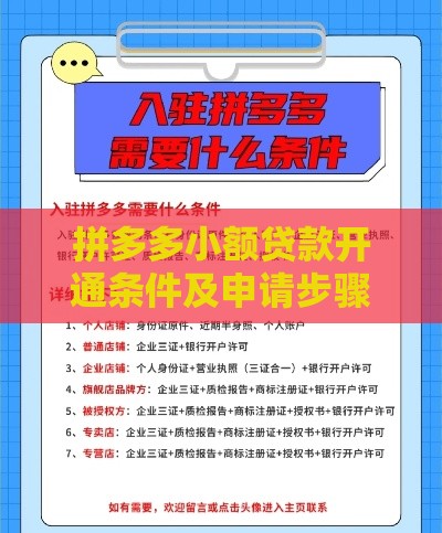 拼多多小额贷款开通条件及申请步骤全解析