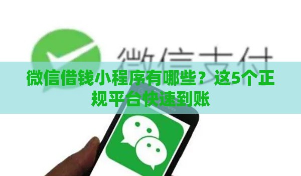微信借钱小程序有哪些？这5个正规平台快速到账