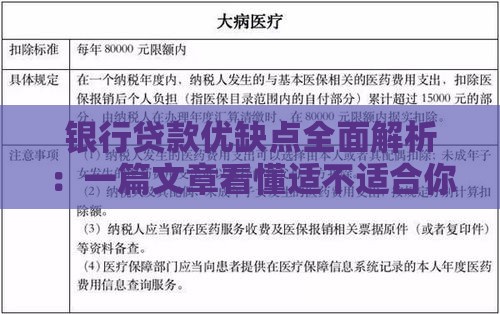 银行贷款优缺点全面解析：一篇文章看懂适不适合你