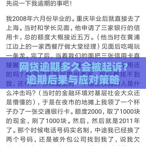 网贷逾期多久会被起诉?逾期后果与应对策略 网贷逾期多久会被起诉?逾期后果与应对策略