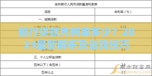 银行贷款月利率多少？2023最新解析及省钱技巧