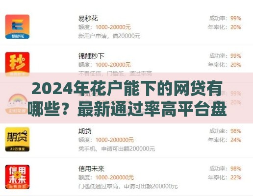 2024年花户能下的网贷有哪些？最新通过率高平台盘点
