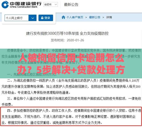 人被拘留信用卡逾期怎么办？5步解决+贷款处理方案