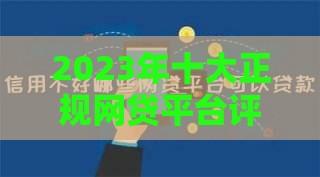 2023年十大正规网贷平台评测：如何选择最靠谱的贷款渠道