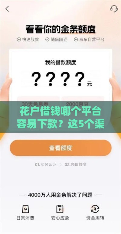 花户借钱哪个平台容易下款？这5个渠道审核快门槛低