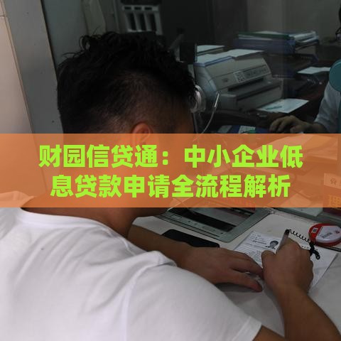 财园信贷通：中小企业低息贷款申请全流程解析