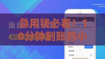 急用钱必看！10分钟到账的小额贷款平台推荐