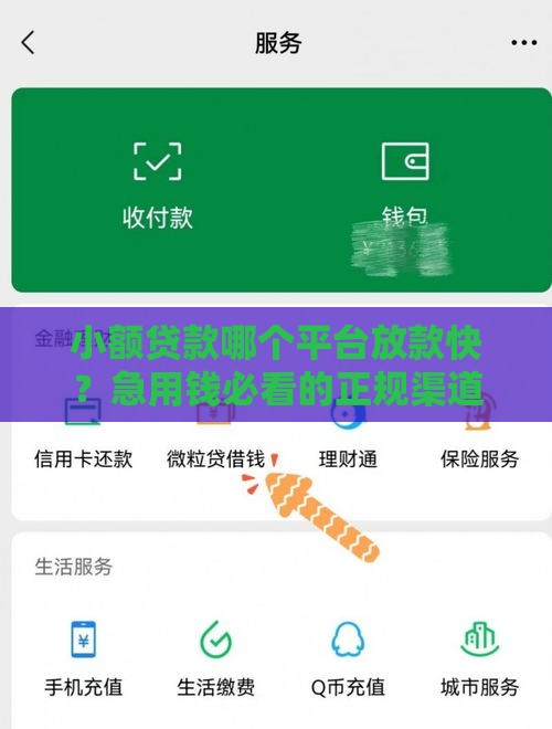小额贷款哪个平台放款快？急用钱必看的正规渠道推荐