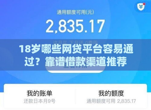 18岁哪些网贷平台容易通过？靠谱借款渠道推荐