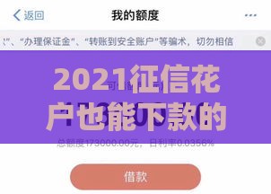2021征信花户也能下款的借款平台推荐，这5个通过率高