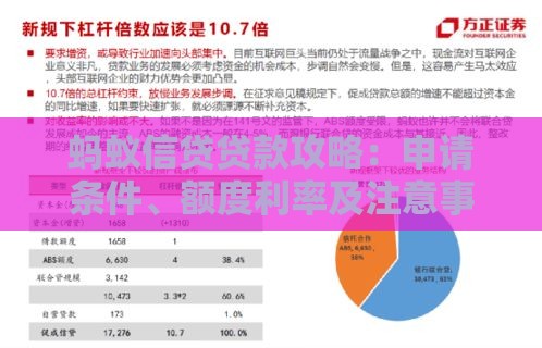 蚂蚁信贷贷款攻略：申请条件、额度利率及注意事项