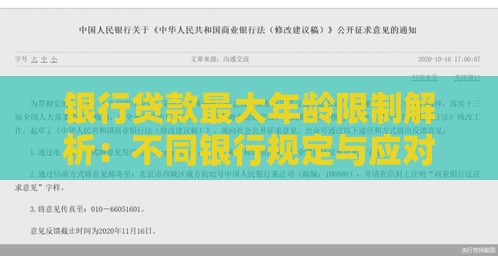 银行贷款最大年龄限制解析：不同银行规定与应对方法