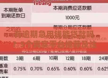 有逾期急用钱能贷款吗？5个真实平台推荐及注意事项