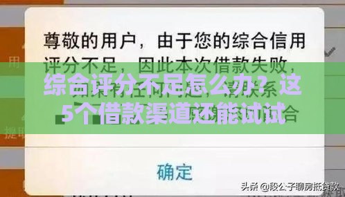 综合评分不足怎么办？这5个借款渠道还能试试
