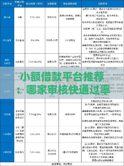 小额借款平台推荐：哪家审核快通过率高？