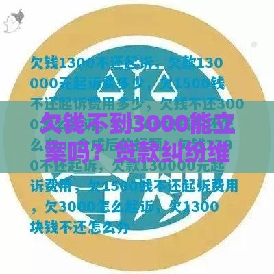 欠钱不到3000能立案吗？贷款纠纷维权法律解析