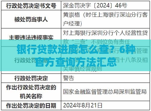 银行贷款进度怎么查？6种官方查询方法汇总
