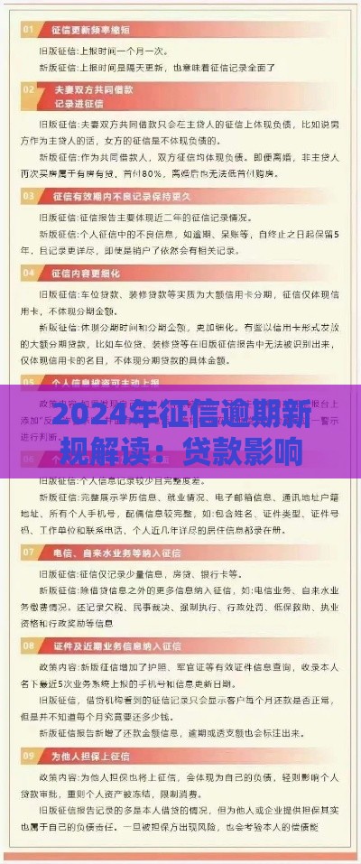 2024年征信逾期新规解读：贷款影响与修复攻略