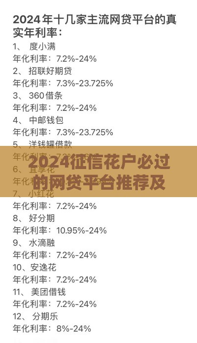 2024征信花户必过的网贷平台推荐及申请攻略 2024征信花户必过的网贷平台推荐及申请攻略