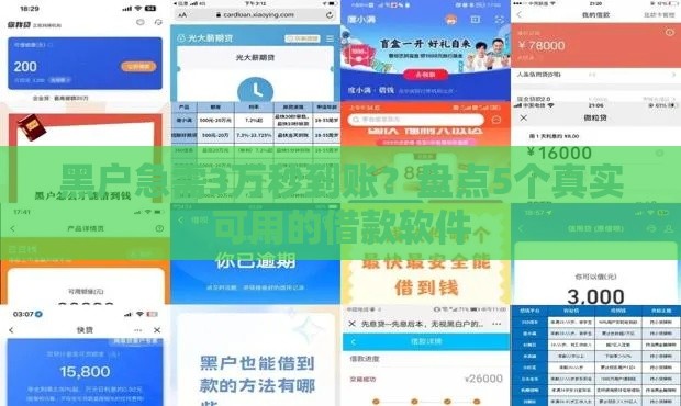 黑户急需3万秒到账？盘点5个真实可用的借款软件