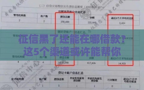 征信黑了还能在哪借款？这5个渠道或许能帮你