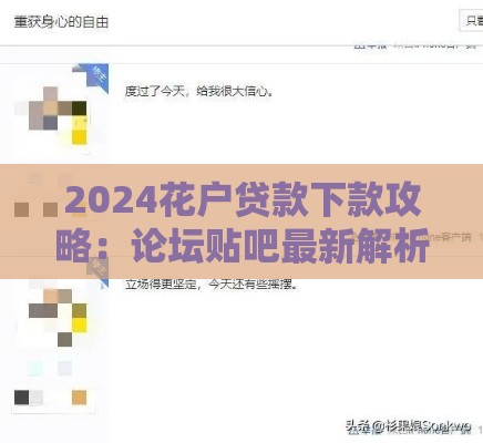 2024花户贷款下款攻略：论坛贴吧最新解析与实操指南