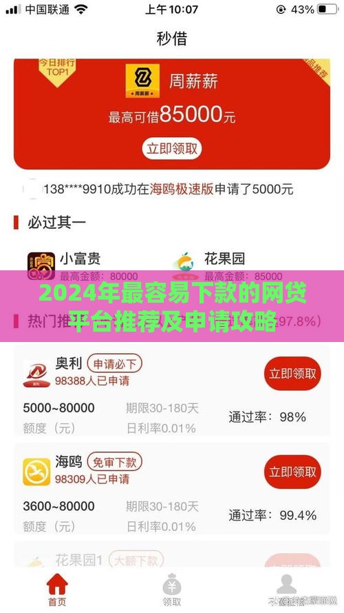 2024年最容易下款的网贷平台推荐及申请攻略
