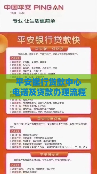 平安银行贷款中心电话及贷款办理流程全攻略