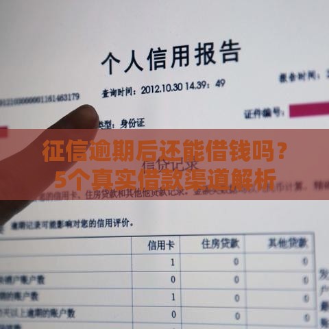 征信逾期后还能借钱吗？5个真实借款渠道解析