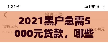 2021黑户急需5000元贷款，哪些平台能申请？