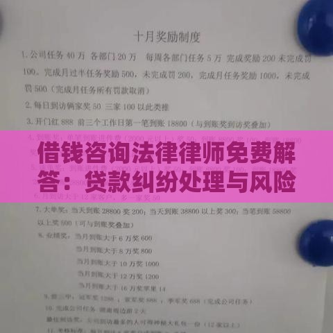 借钱咨询法律律师免费解答：贷款纠纷处理与风险规避指南
