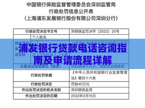 浦发银行贷款电话咨询指南及申请流程详解
