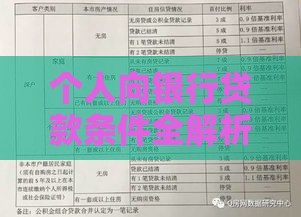个人向银行贷款条件全解析：申请前必看的关键要点
