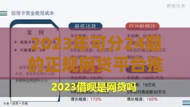 2023年可分24期的正规网贷平台推荐及申请攻略